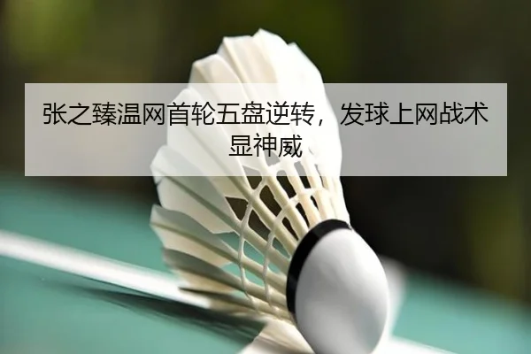 张之臻温网首轮五盘逆转，发球上网战术显神威